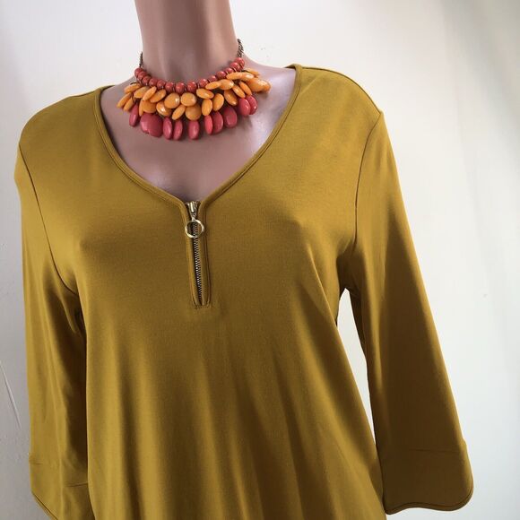 Cato Est 1946 Women’s Tunic Top Blouse Geometric Size M 3/4 Bell Sleeve … - Picture 11 of 14